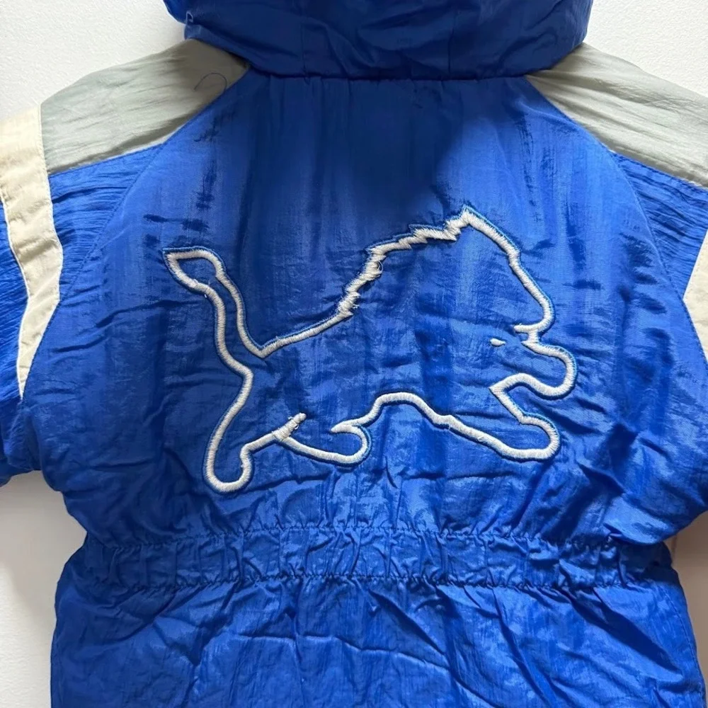 Detroit Lions NFL Kids‎ Touchdown Club Jacket Embroidered Logo 90's Vintage